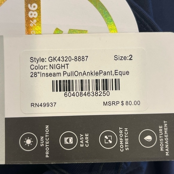 TAIL Night Pull On Ankle Golf Pants - Picture 6 of 8